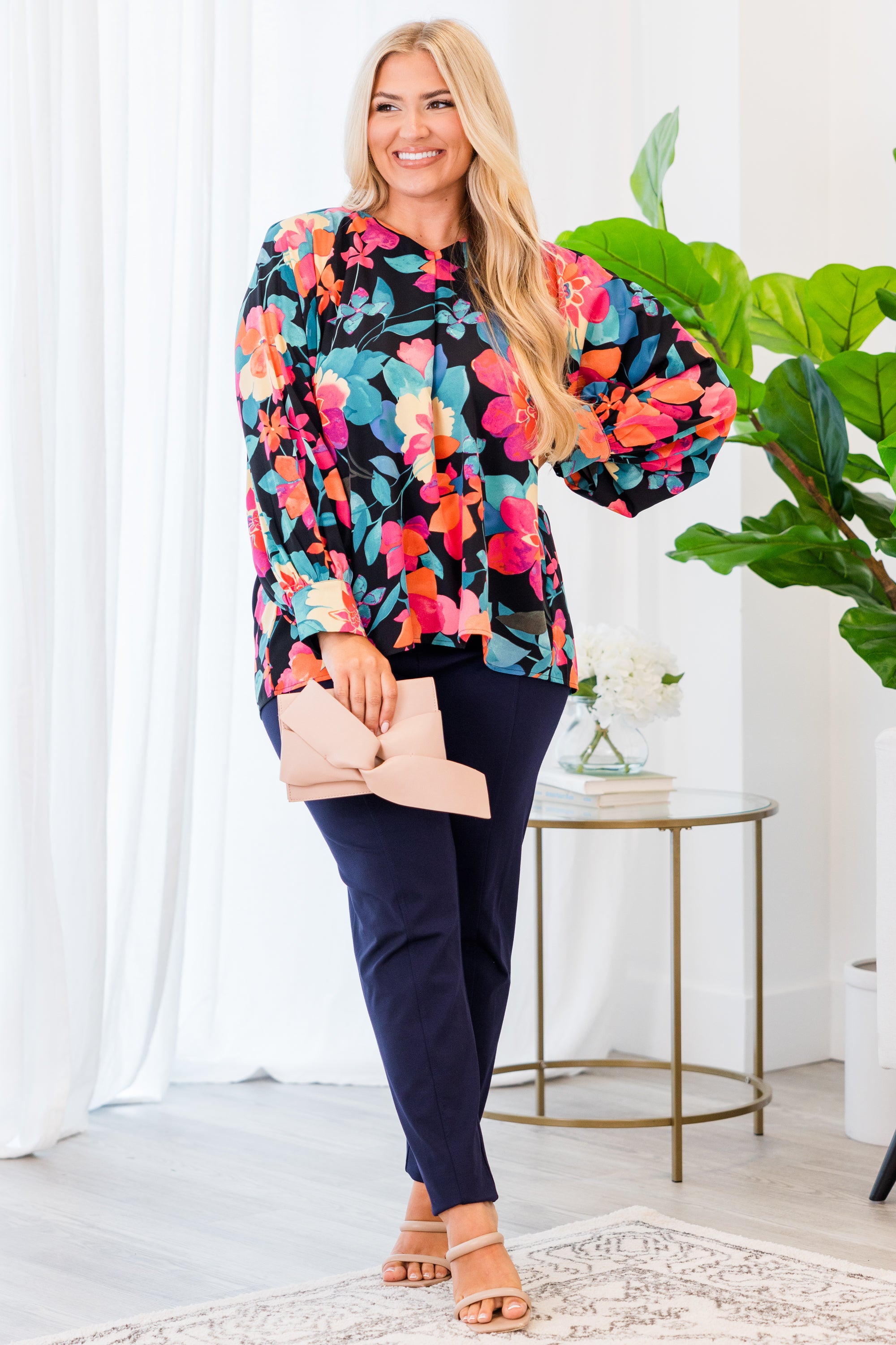 Southern Sweetness Top. Black-Multi