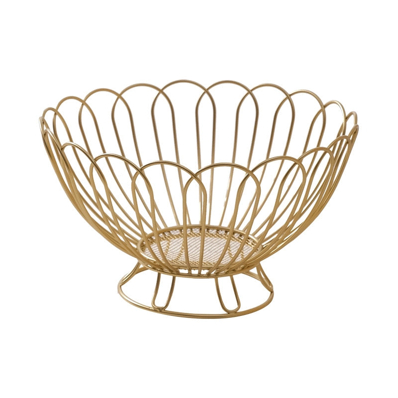 Light Luxury Fruit Plate Creative Decorations Home Candy And Snack Plate Living Room Iron Fruit Basket High Foot