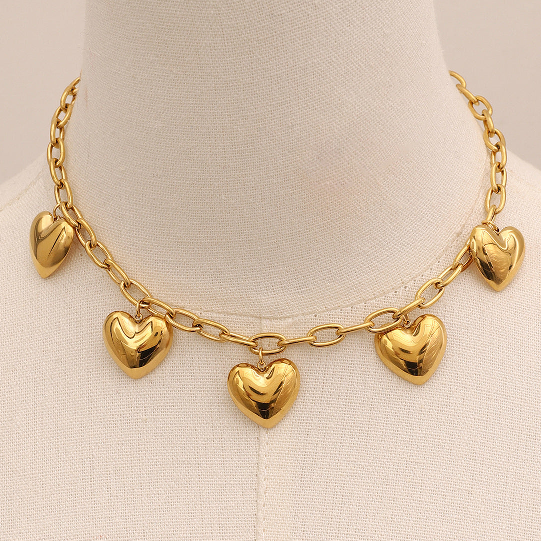 Stainless Steel Love Necklace Pendant Clavicle Necklace Niche Necklace Titanium Steel Necklace