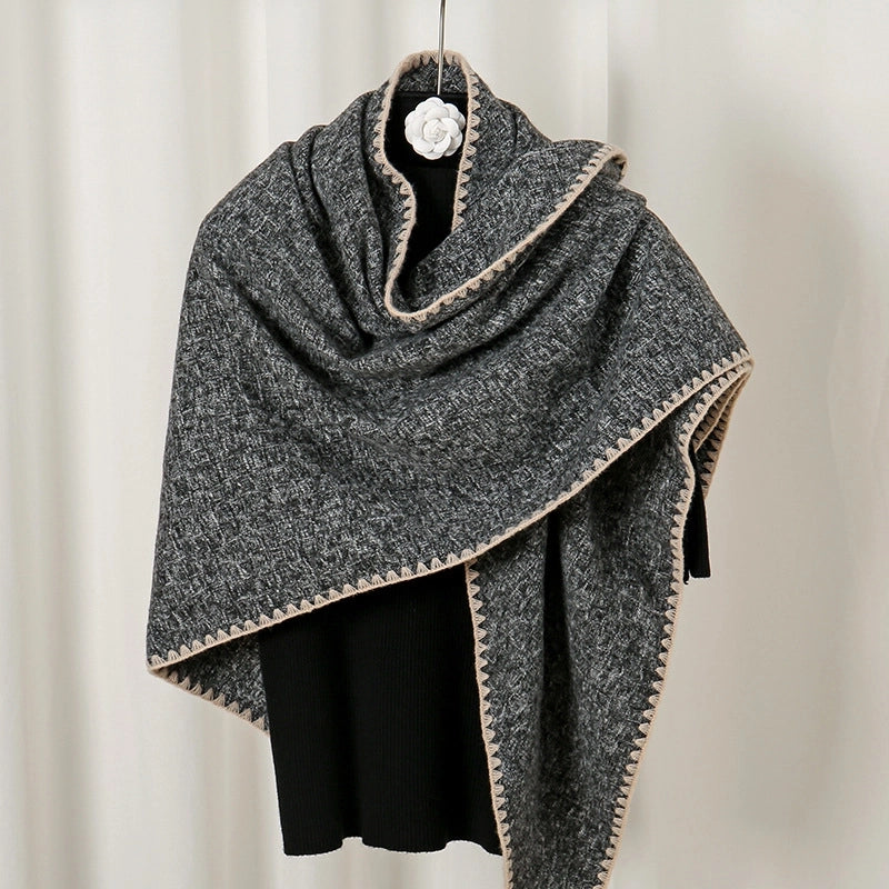 Women's Minimalist Classic Style Solid Color Imitation Cashmere Shawl