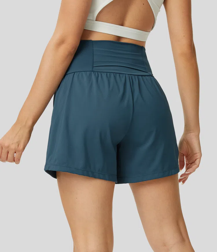 ⚡7 Packs for $24.98⚡Super High Waisted Back Pocket & Side Hidden Pocket 2-in-1 Yoga Shorts, 7/14 Color Sets
