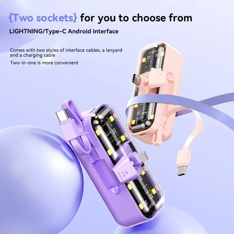 30000mah Portable Power Bank Fast charging PD 22.5W Detachable Usb To C-type Cable Suitable For iPhone12 13 14 15 Samsung Xiaomi