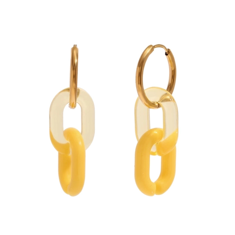 1 Pair Sweet Minimalist Classic Style Solid Color Plating 304 Stainless Steel 18K Gold Plated Drop Earrings