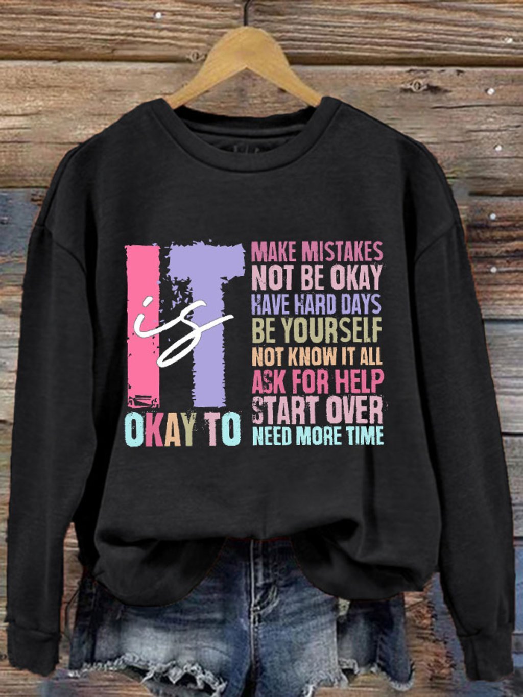 Women's It's Ok... Mental Health Printed Sweatshirt