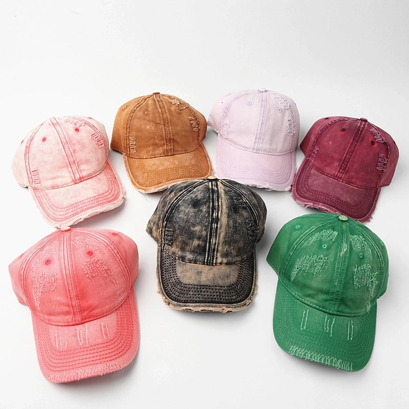 Unisex Retro Solid Color Curved Eaves Baseball Cap