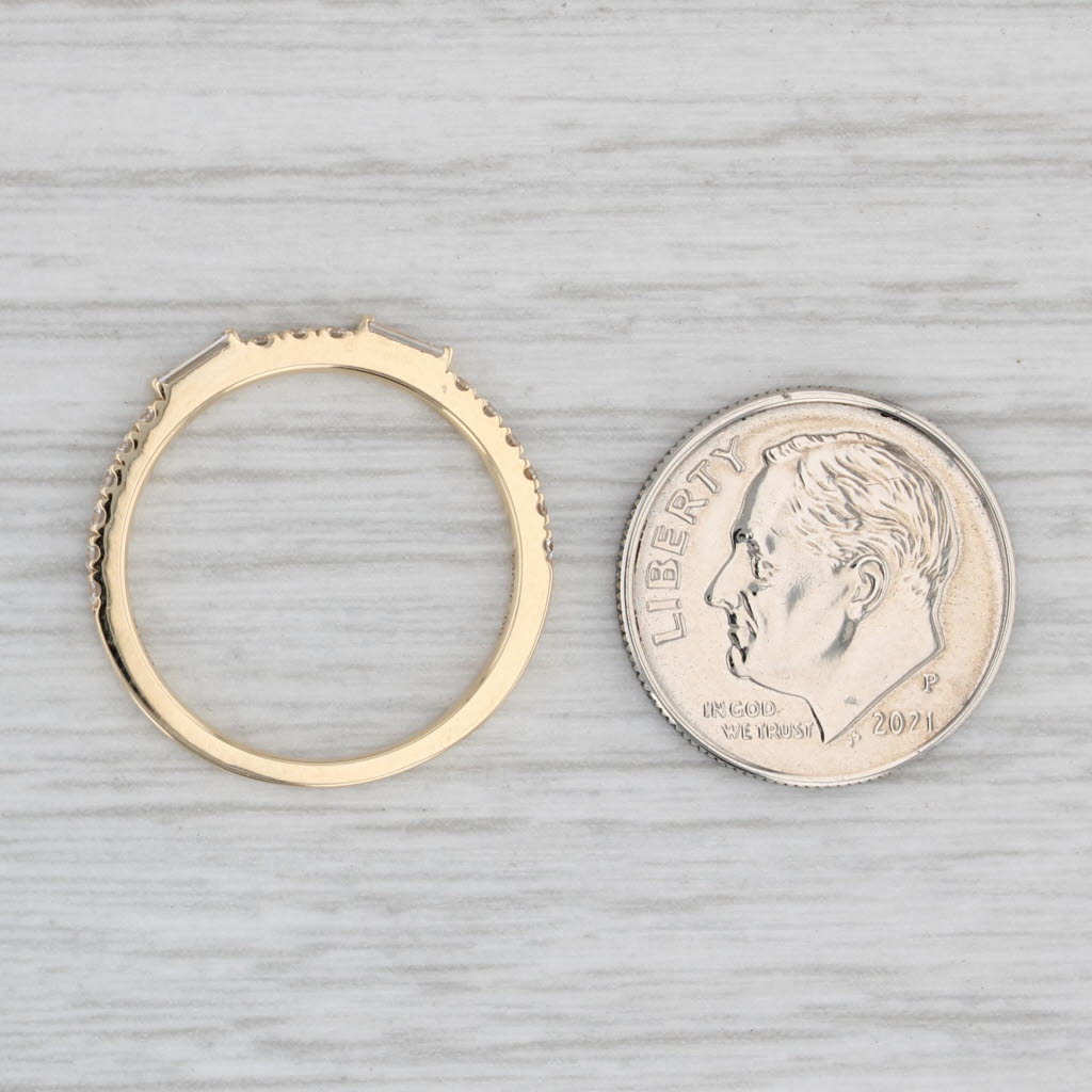 New 0.35ctw Stackable Diamond Ring 14k Yellow Gold Size 6.75 Wedding Band