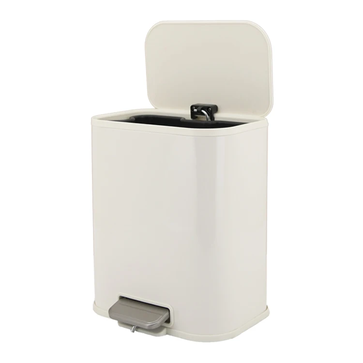 Urise Popular 5L Rectangle Black Kitchen Trash Can Eco-Friendly Steel Trash Can with Foot Pedal for Household Office