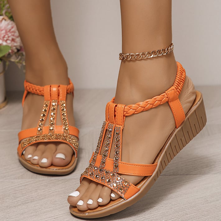 🔥Last Day Promotion 49% OFF - Women's New Summer Rhinestone Open Toe Orthopaedic Sandals