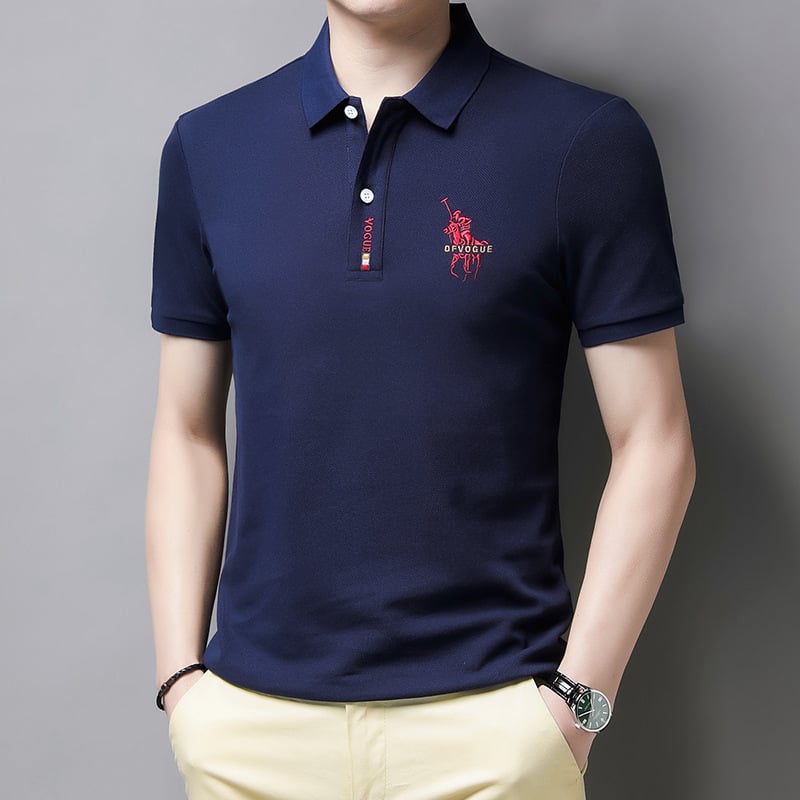 🔥Men's Business Casual Embroidered Lapel Short Sleeve Polo Shirt🔥