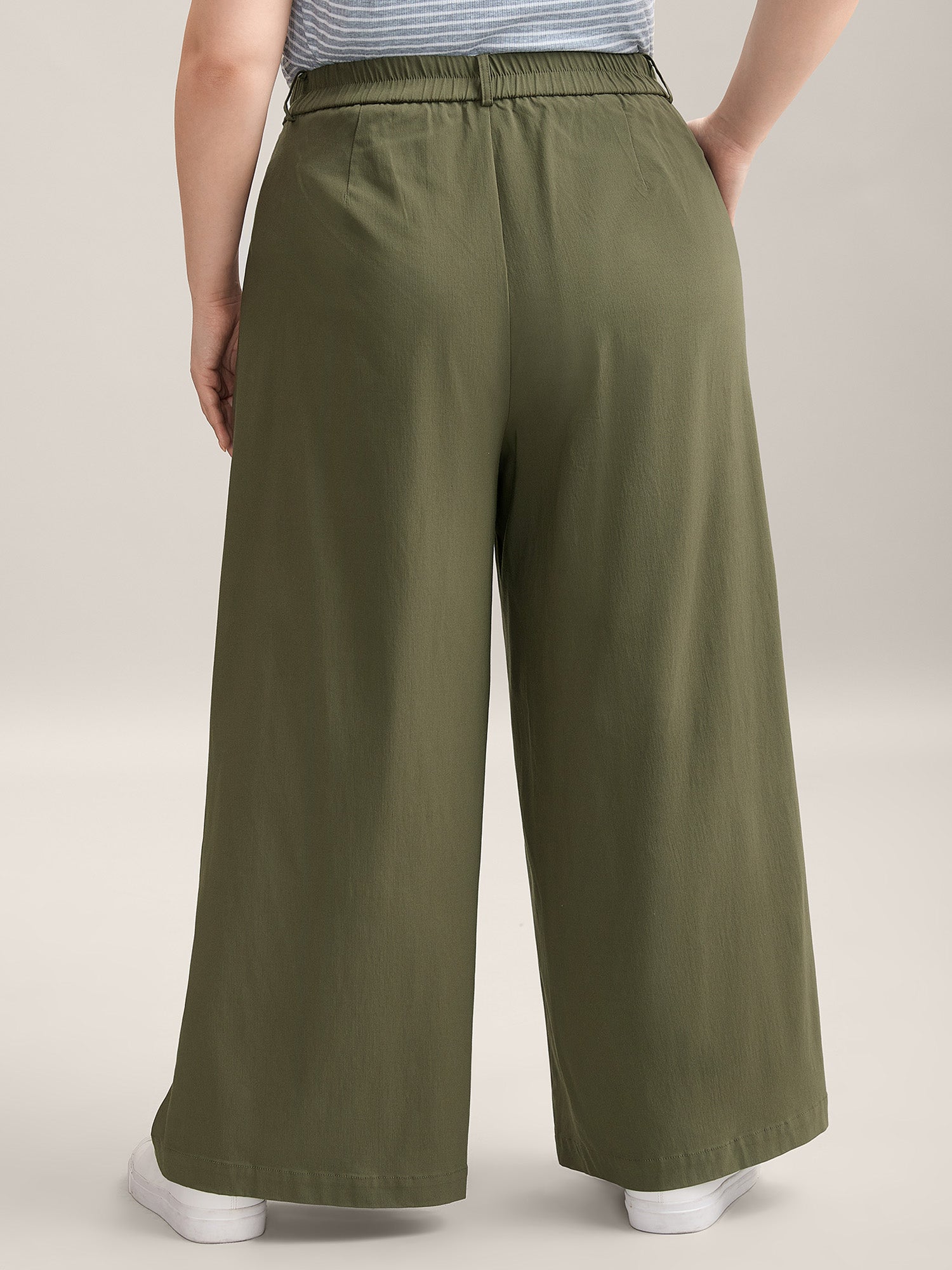 Drawstring Pockets Wide-Leg Pants