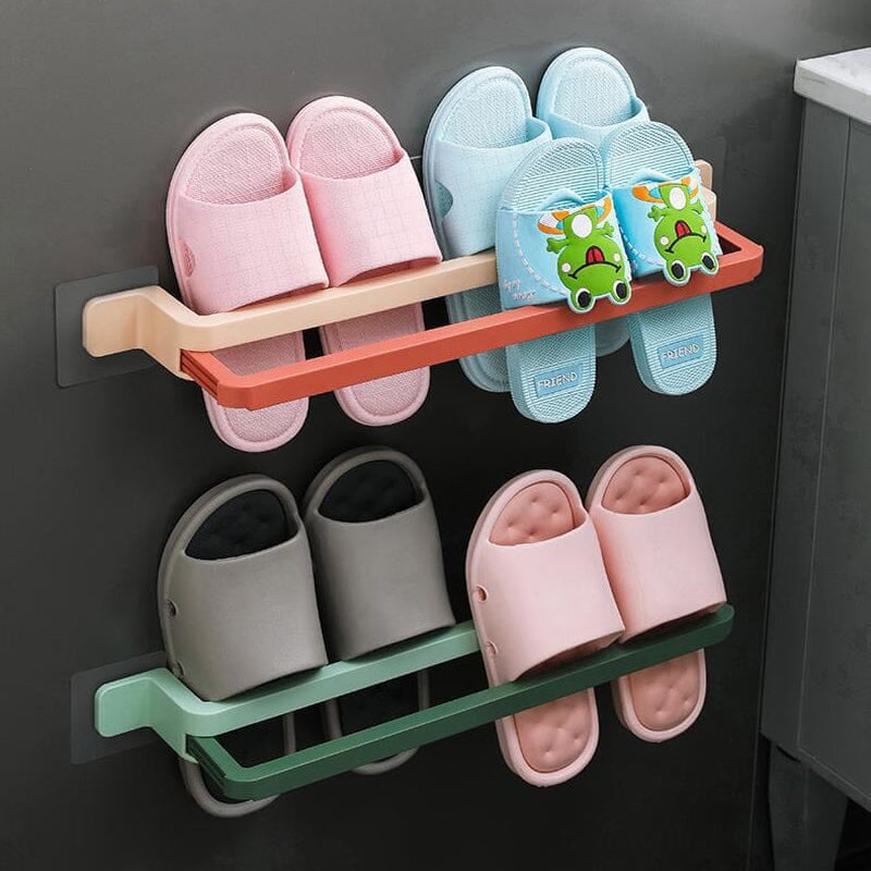 🔥HOT SALE - 49% OFF🔥No Punching Bathroom Slipper Rack Towel Rack