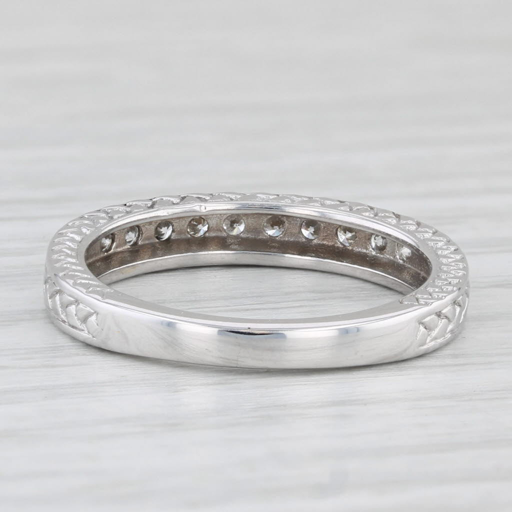 0.25ctw Diamond Wedding Band 14k White Gold Stackable Anniversary Band Size 7