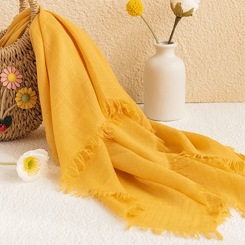 Women's Minimalist Solid Color Polyester Silk Scarf