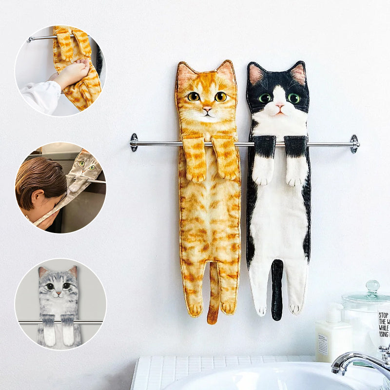 Cute cat towel