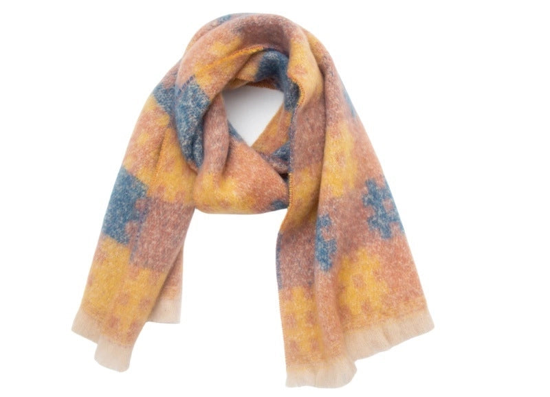 Unisex Casual Minimalist Geometric Color Block Polyester Scarf