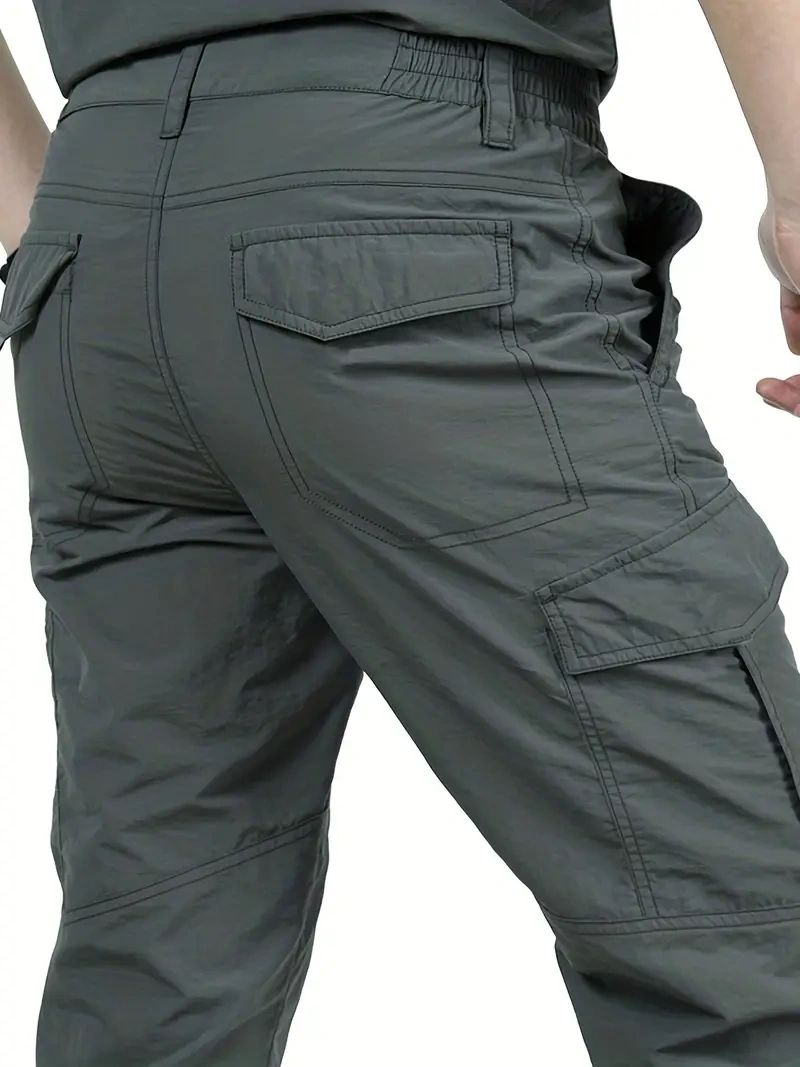 Men's Breathable Summer Casual Trousers with Multi-Pocket Design