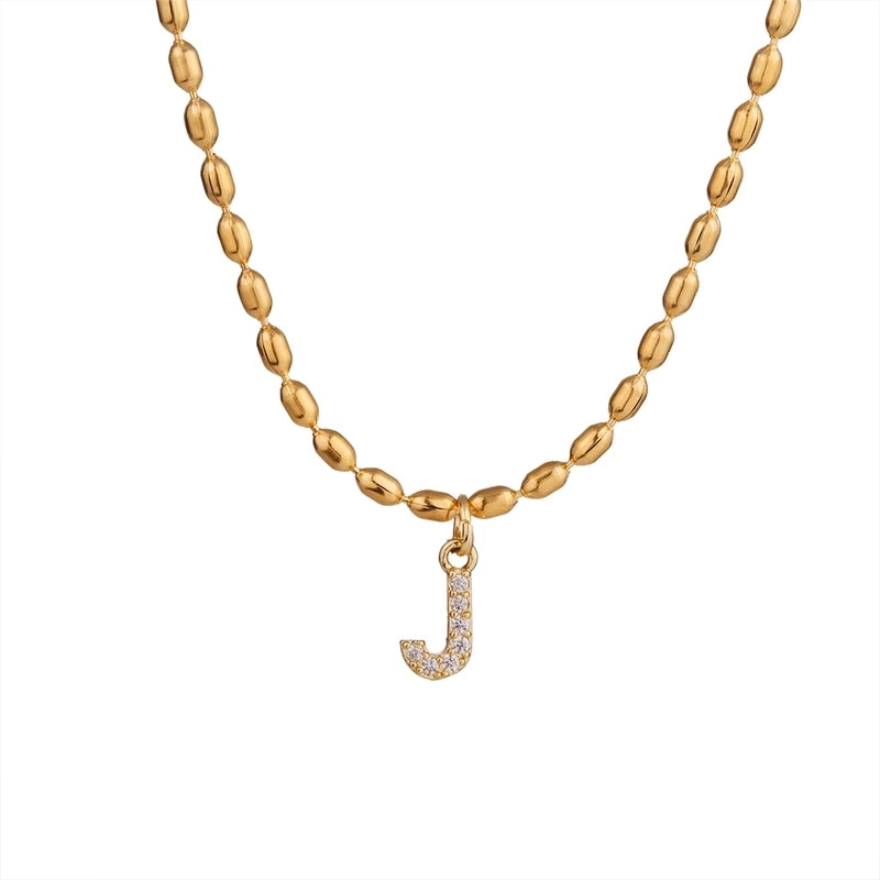 Shiny Letter Letter 304 Stainless Steel Necklace
