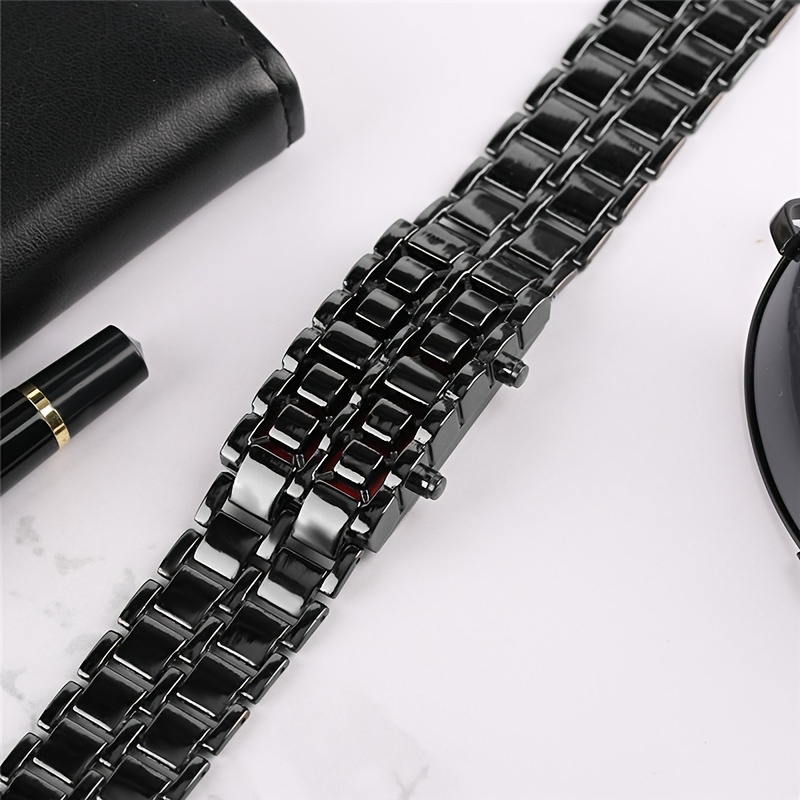 Stylish Red & Blue LED Lava Digital Wristwatch - Perfect Gift for Men & Women!