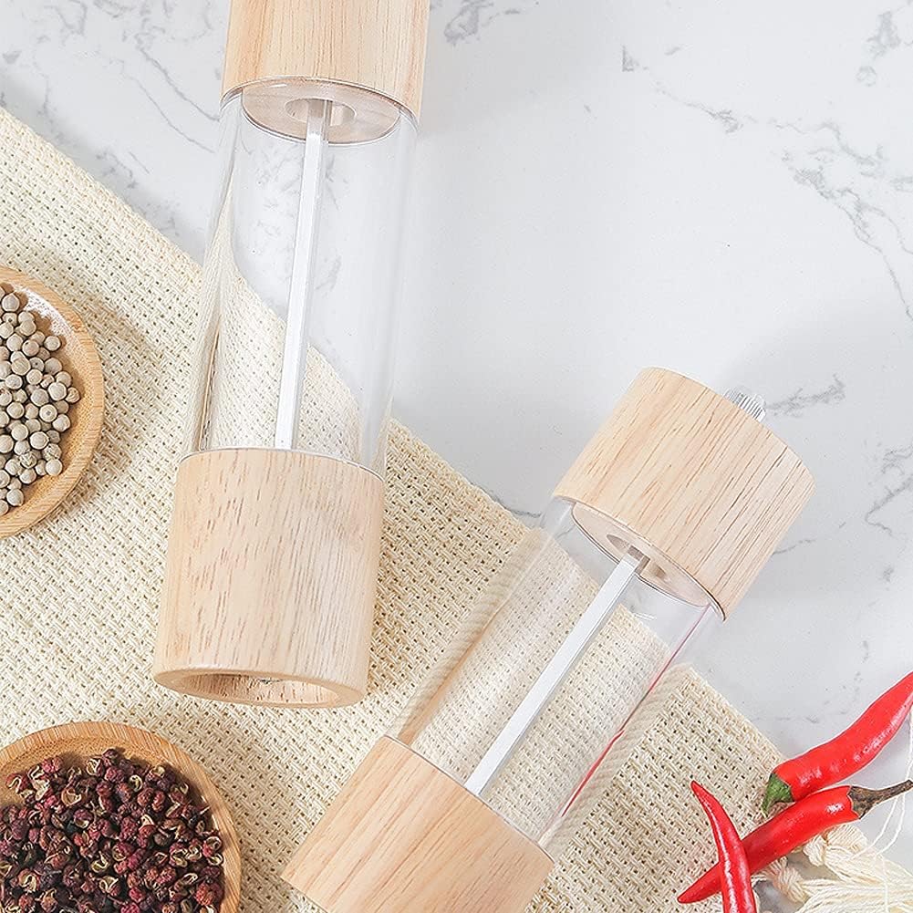 Pepper Grinder Wooden Acrylic Manual Pepper Mills Shakers