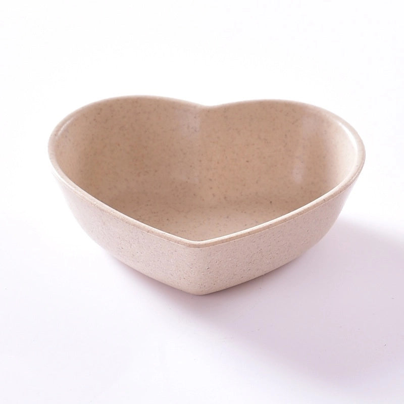 Cute Red Heart Solid Color Wheat Straw Tableware 1 Piece