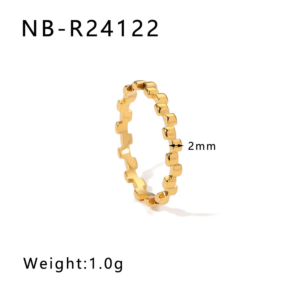 Personalized Special-Shaped Oversized Exaggerated Irregular Stainless Steel Ring With Asymmetric Fingerprints