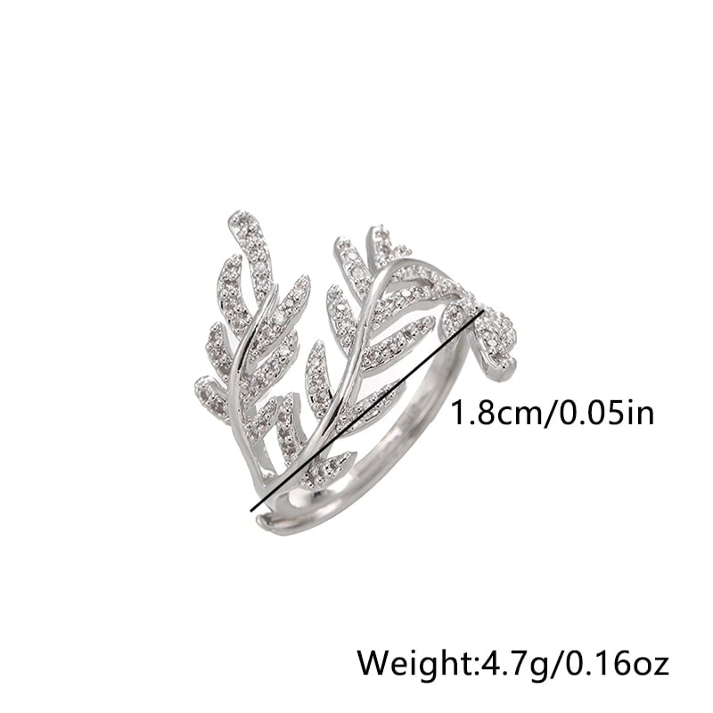240 Pieces Copper Inlay Leaf Zircon Copper Rings