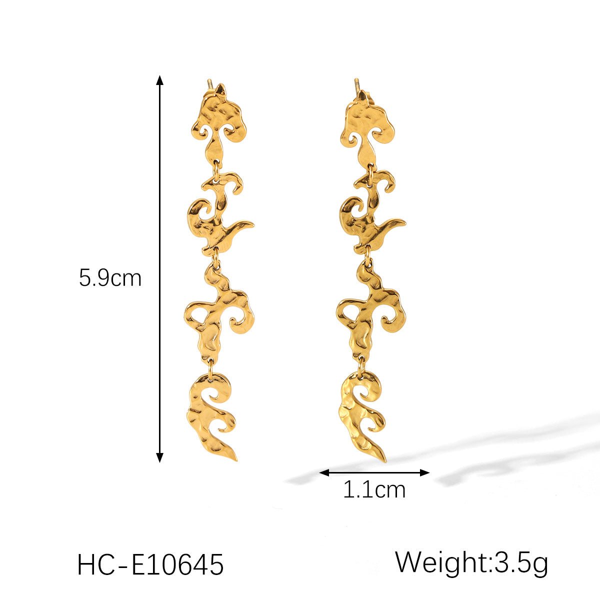 Niche Design Cast Stainless Steel Earrings Female Geometric Earrings Titanium Steel Tassel Earrings
