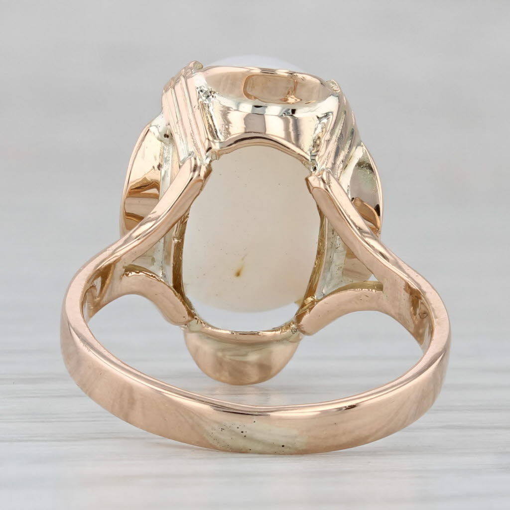 Vintage Welo Opal Oval Cabochon Ring 14k Yellow Gold Size 7