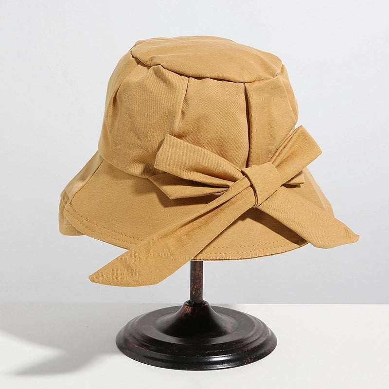 Women's Retro Minimalist Solid Color Curved Eaves Bucket Hat