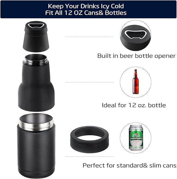 🍻Beer Bottle and Can Cooler with Beer Opener