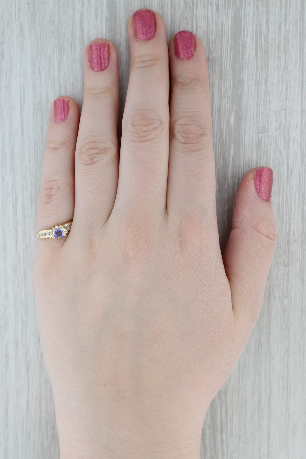 0.47ctw Tanzanite Diamond Ring 10k Yellow Gold Size 7