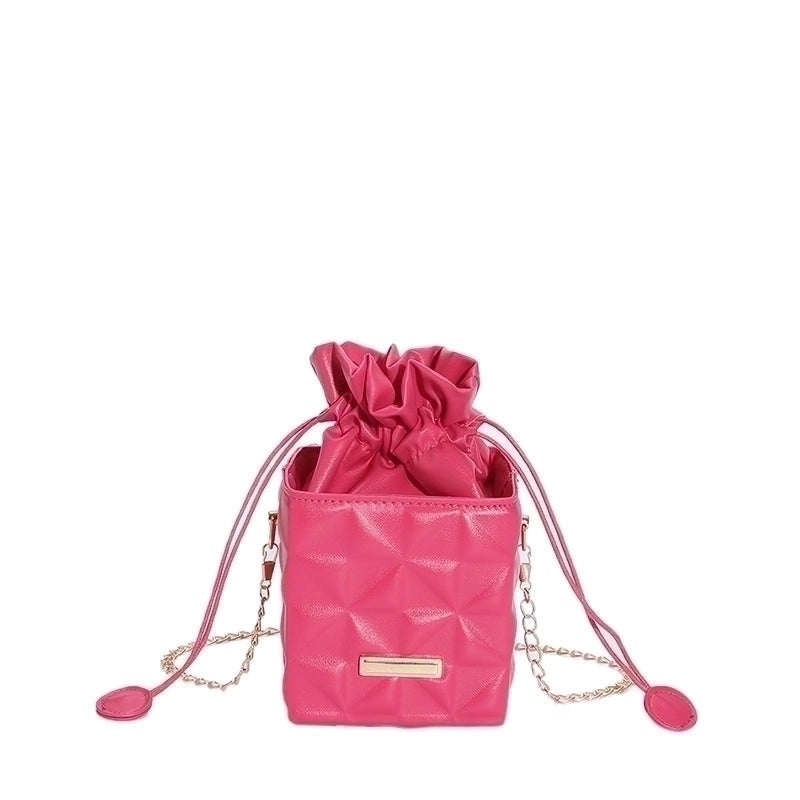 Women's Small Pu Leather Solid Color Streetwear Square String Crossbody Bag