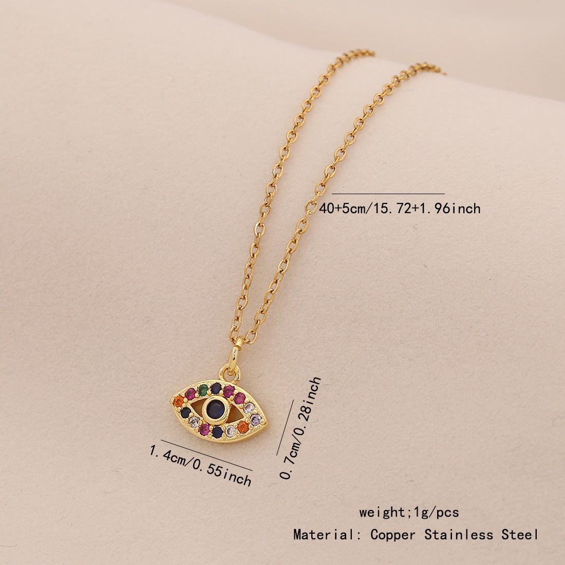 Dripping Oil Eye Pendant Necklace Personalized Stainless Steel Necklace N1516