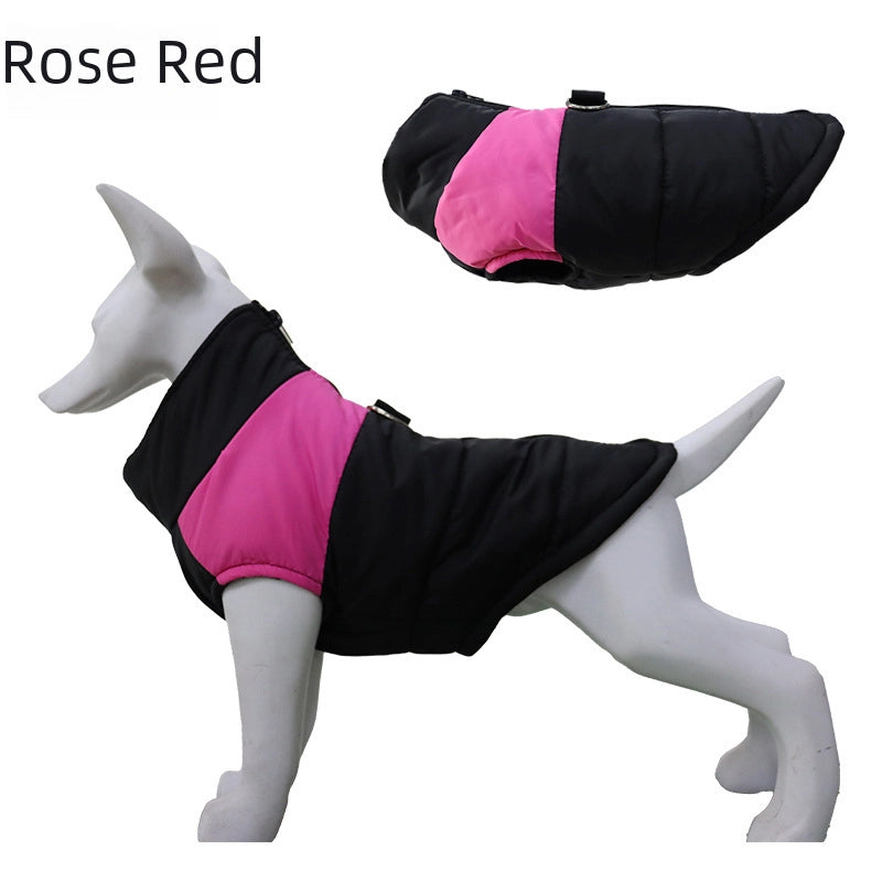 Thickened Autumn/winter Dog Clothes Pet Skiing Jacket Windproof Winter Cotton Vest Seasonal Assault Clothing