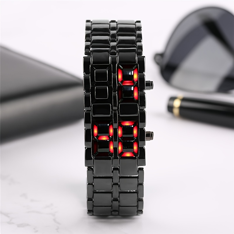 Stylish Red & Blue LED Lava Digital Wristwatch - Perfect Gift for Men & Women!