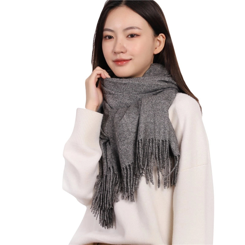 Cashmere Scarf Women Autumn And Winter Solid Color Simple Scarf Sweet Shawl Thick Warm Scarf
