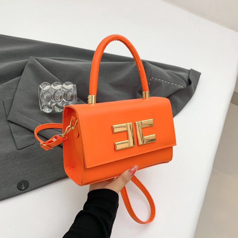 Women's Small Pu Leather Solid Color Streetwear Sewing Thread Square Flip Cover Square Bag
