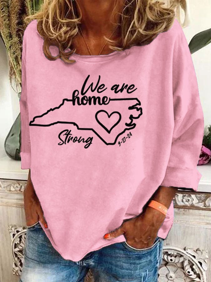 Women's North Carolina We Are Strong Printed Casual Sweatshirt