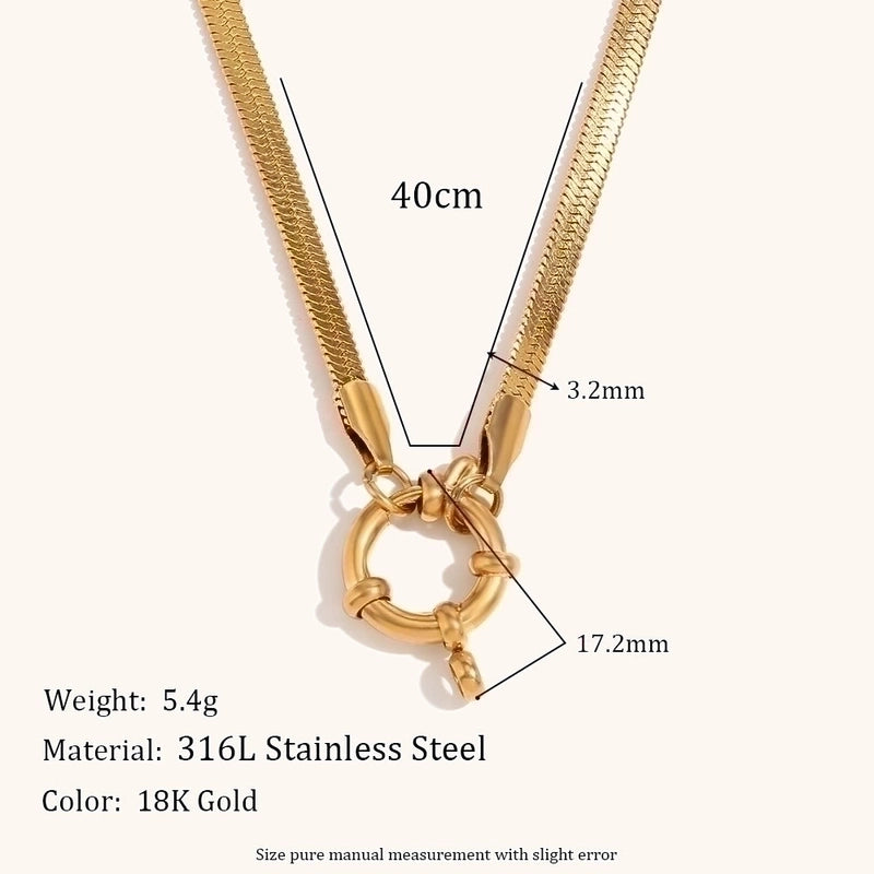Minimalist Geometric 304 Stainless Steel 18K Gold Plated Necklace