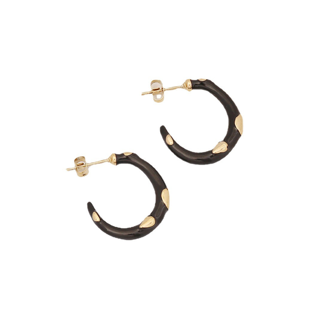 Natural U-Shape Stainless Steel Oil Dripping Earrings