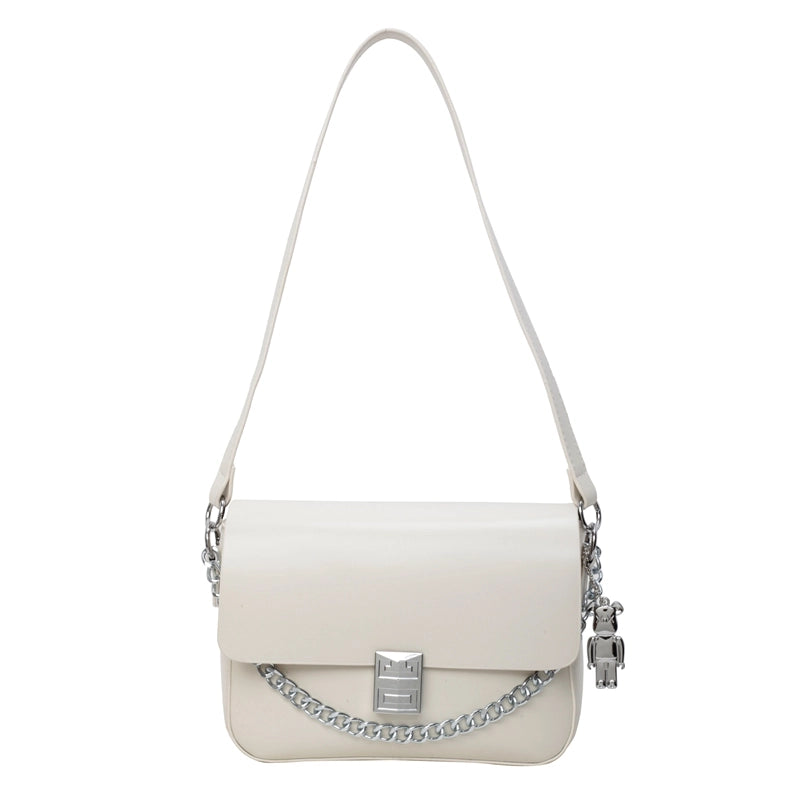 Women's Pu Leather Solid Color Basic Classic Style Flip Cover Shoulder Bag Crossbody Bag