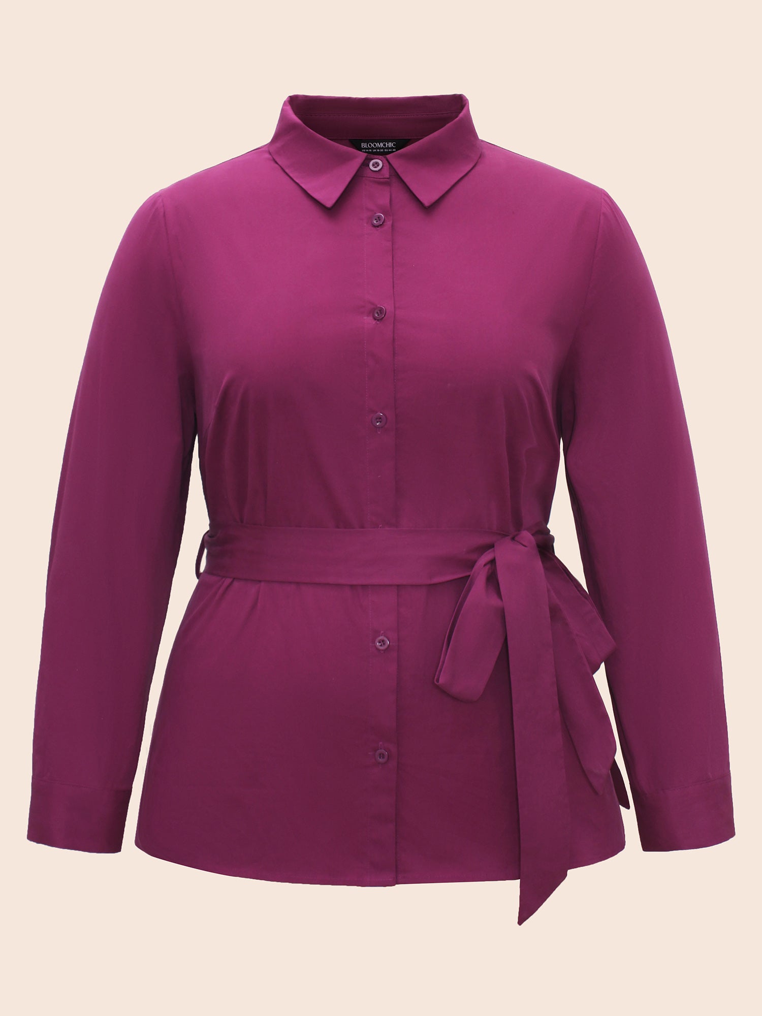 Solid Shirt Collar Tie Knot Shirt
