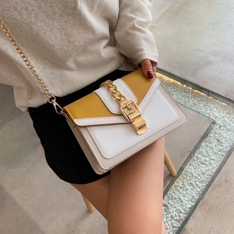 Fashion Contrast Color Broadband Messenger Bag Shoulder Bags