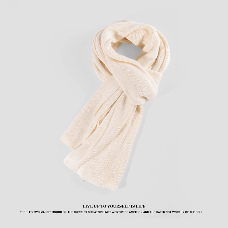 Women's Minimalist Classic Style Solid Color Yarn Scarf