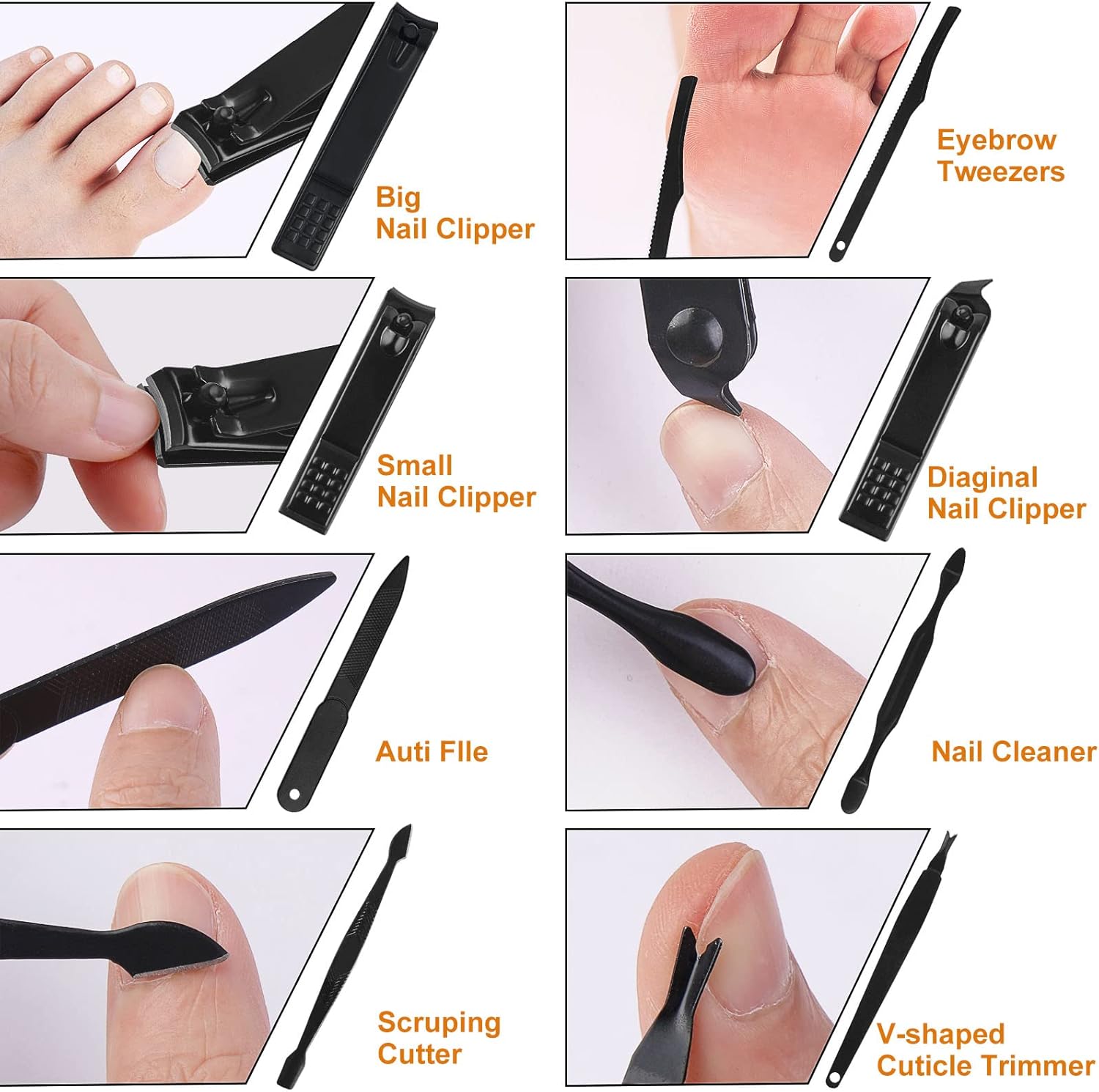 Manicure Set. 18 in 1 Professional Pedicure Kit Stainless Steel Personal Care Nail kit Manicure Portable Nail Clipper Set