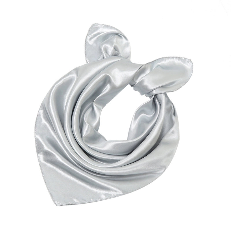 Women's Fashion Solid Color Satin Sewing Silk Scarves
