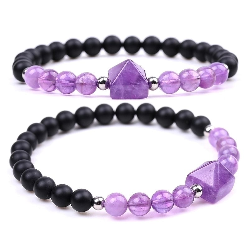 Fashion Round Natural Stone Beaded Polishing Bracelets 1 Piece