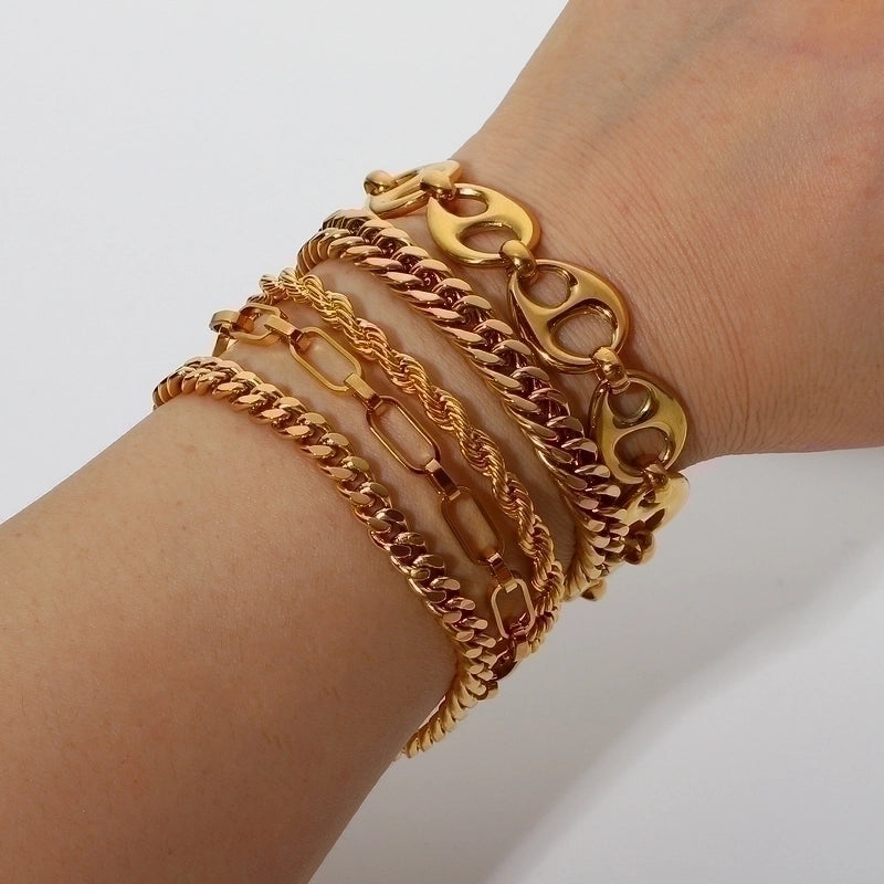 Fashion Stainless Steel No Inlaid Bracelets In Bulk