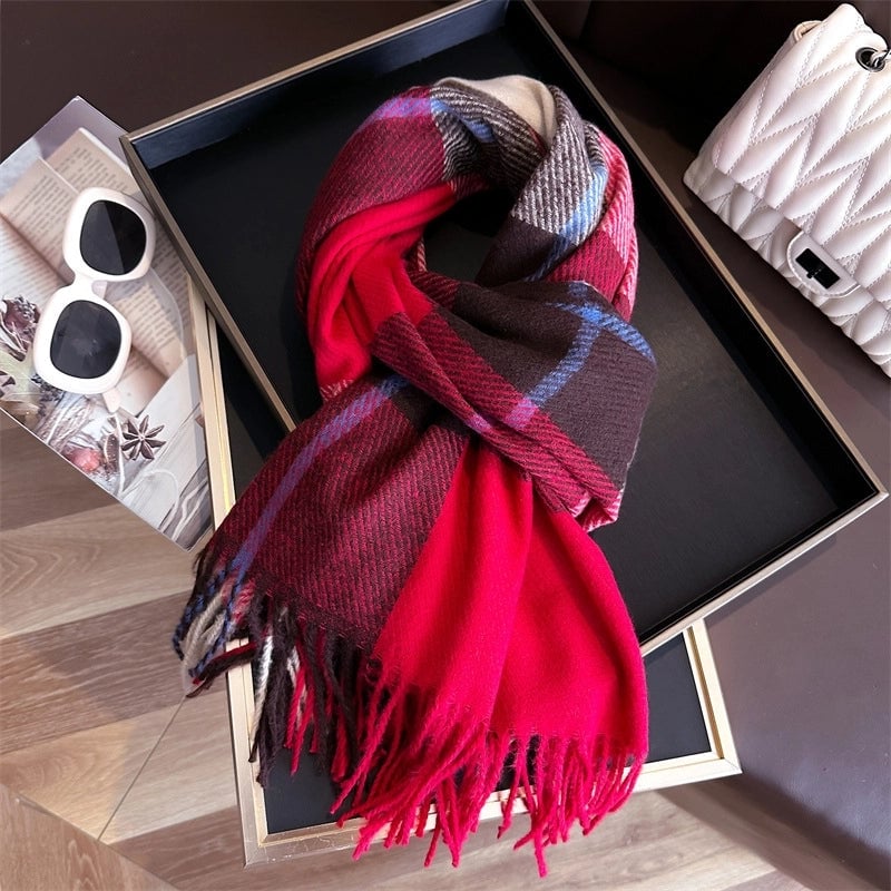 Unisex Business Basic Minimalist Tassel Imitation Cashmere Polyester Scarf