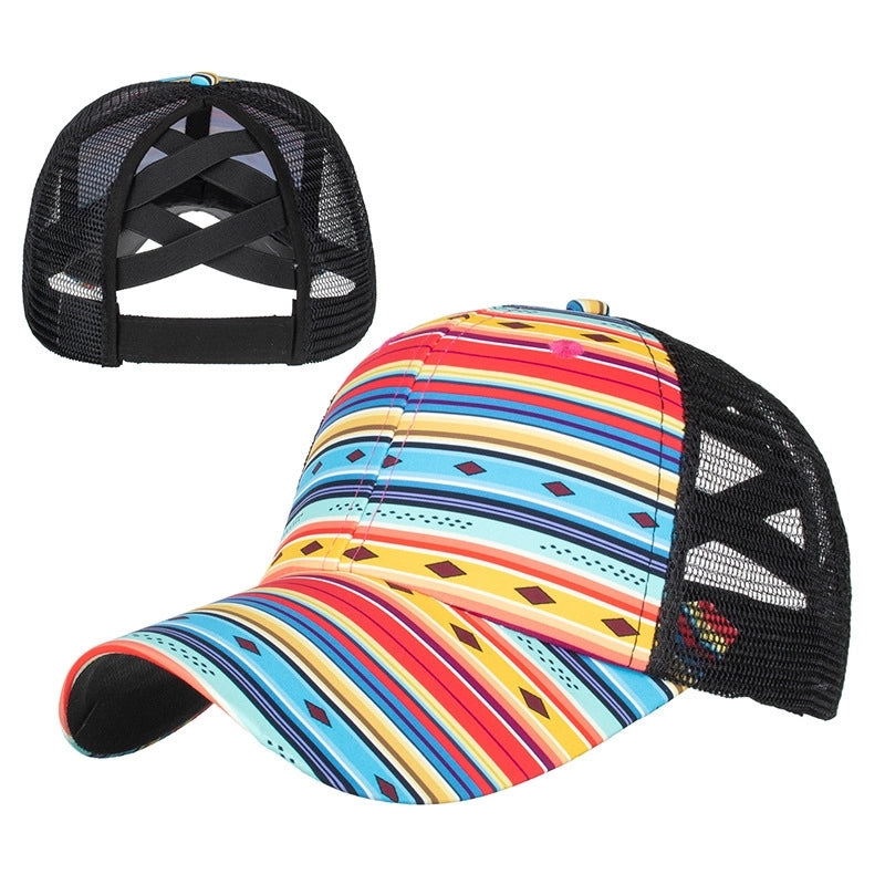 Women's Commute Color Block Patchwork Flat Eaves Baseball Cap